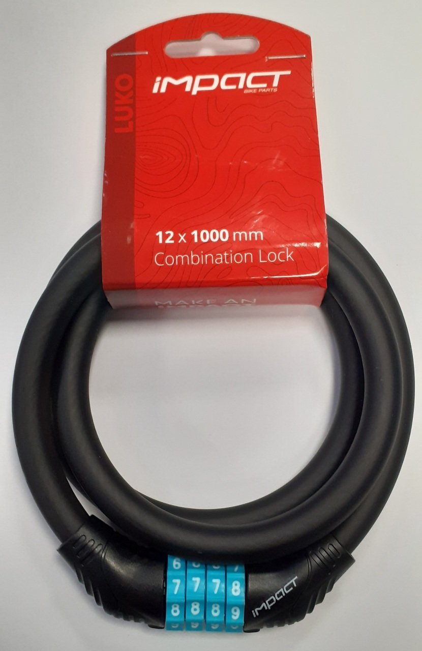 İmpact Luko 12mmx1000mm Şifreli Kilit Siyah-Mavi