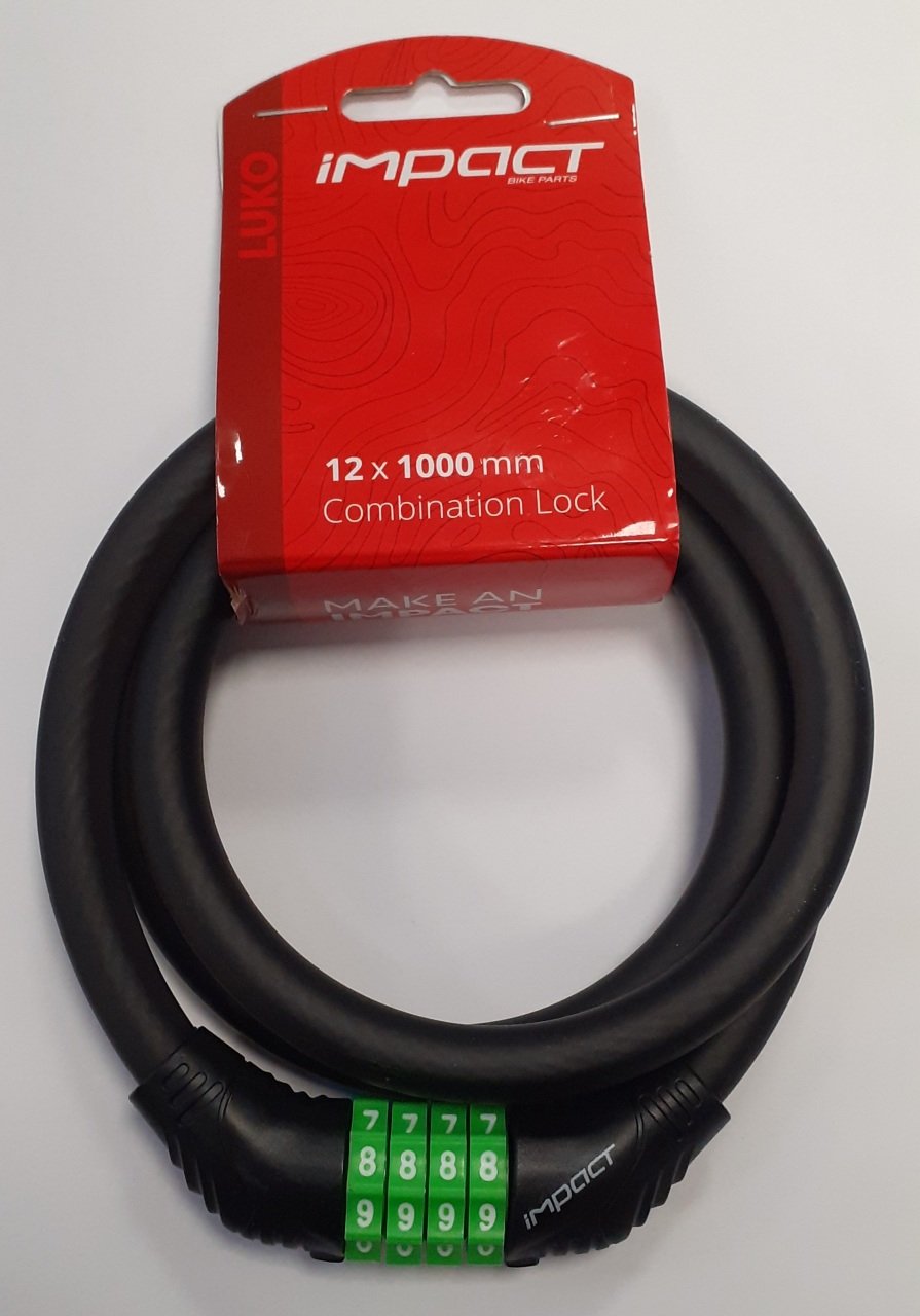 İmpact Luko 12mmx1000mm Şifreli Kilit Siyah-Yeşil