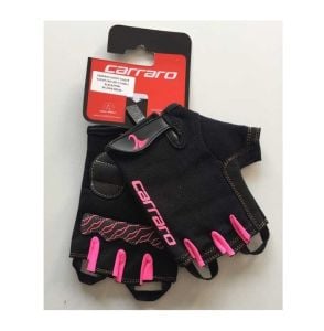 Carraro Kısa Parmak Eldiven Siyah/Pembe  -XS Beden- CRO-004F