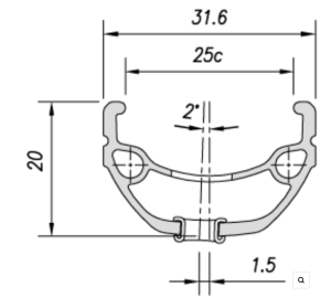 Mach1 Kargo 20'' Jant Çemberi - 32 Delik Disk Fren (Yüzüklü) - Siyah