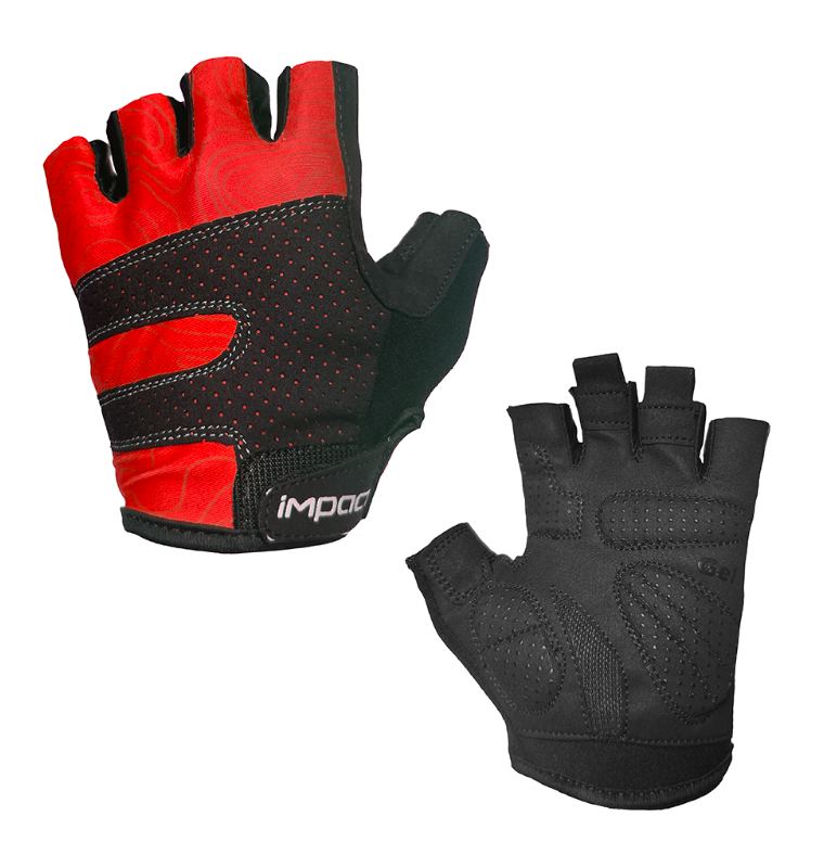 İmpact Peak Kısa Parmak Bisiklet Eldiveni Siyah-Kırmızı -L Beden-
