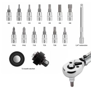 Toopre Tork Anahtar Seti TL-2 24Nm Klik Tip