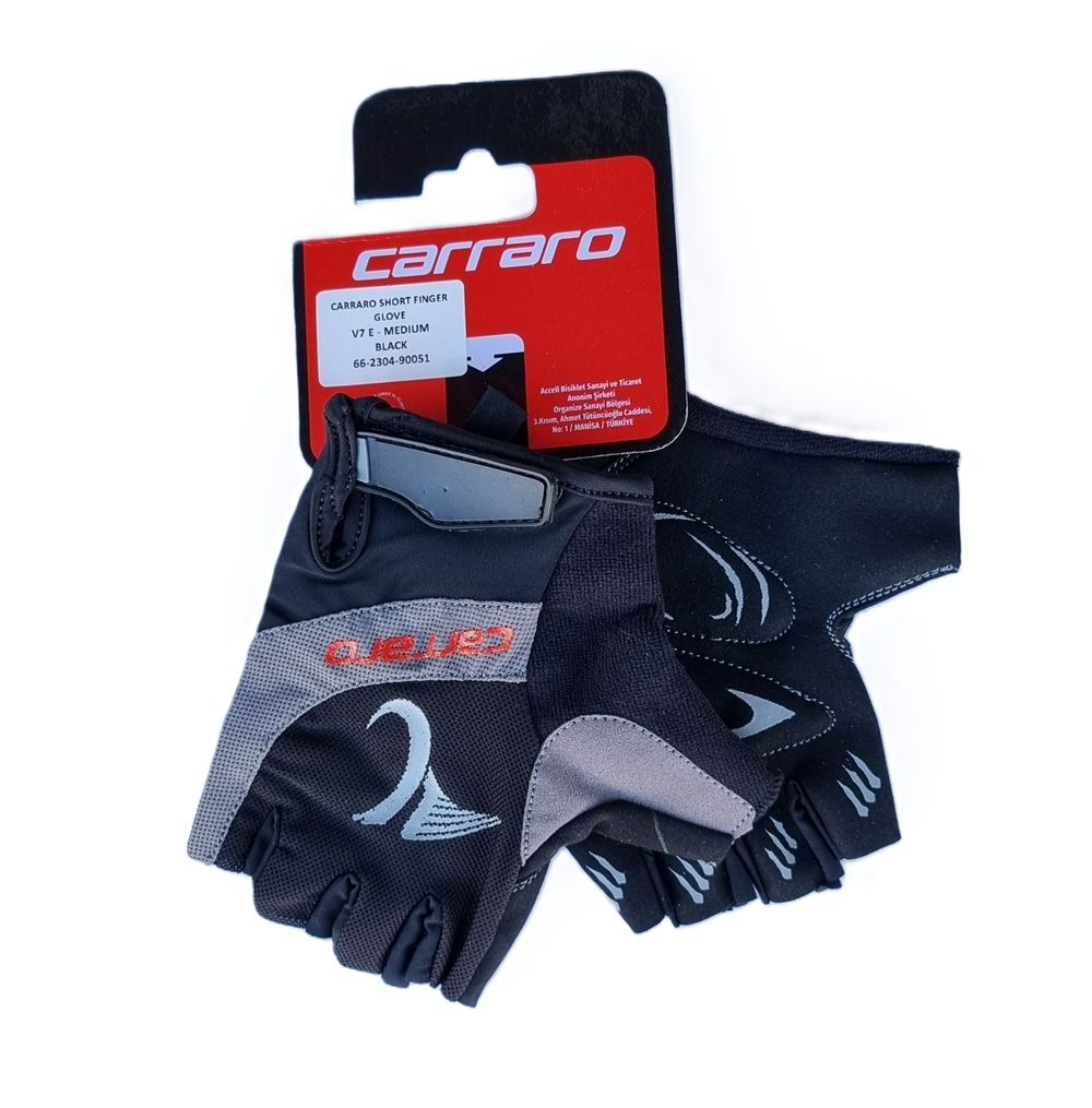 Carraro Kısa Parmak Eldiven V7E Siyah -M Beden-