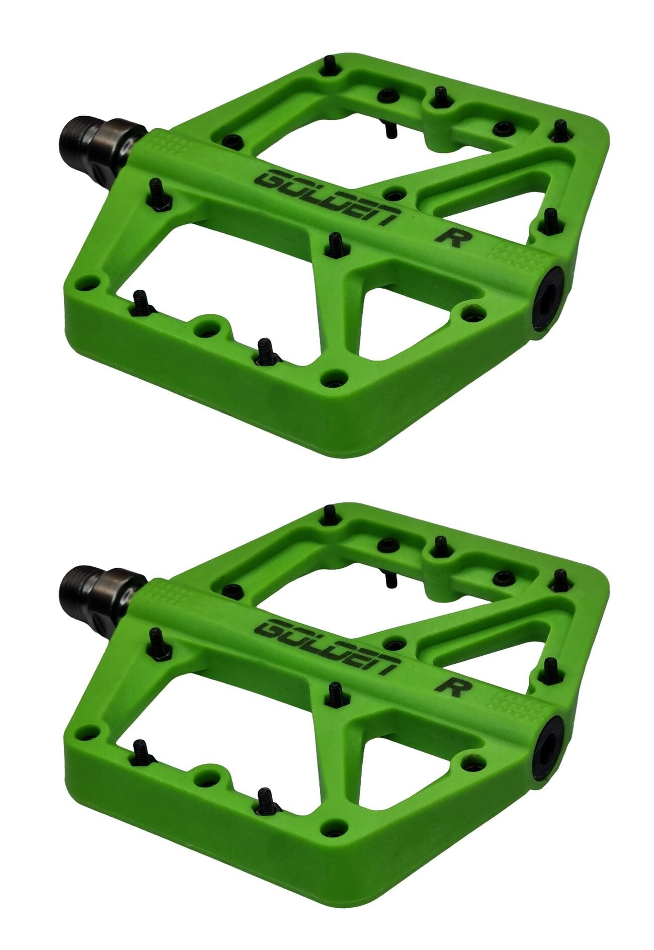 Golden 874 Rulmanlı Platform Pedal - Yeşil (Çivili Set)