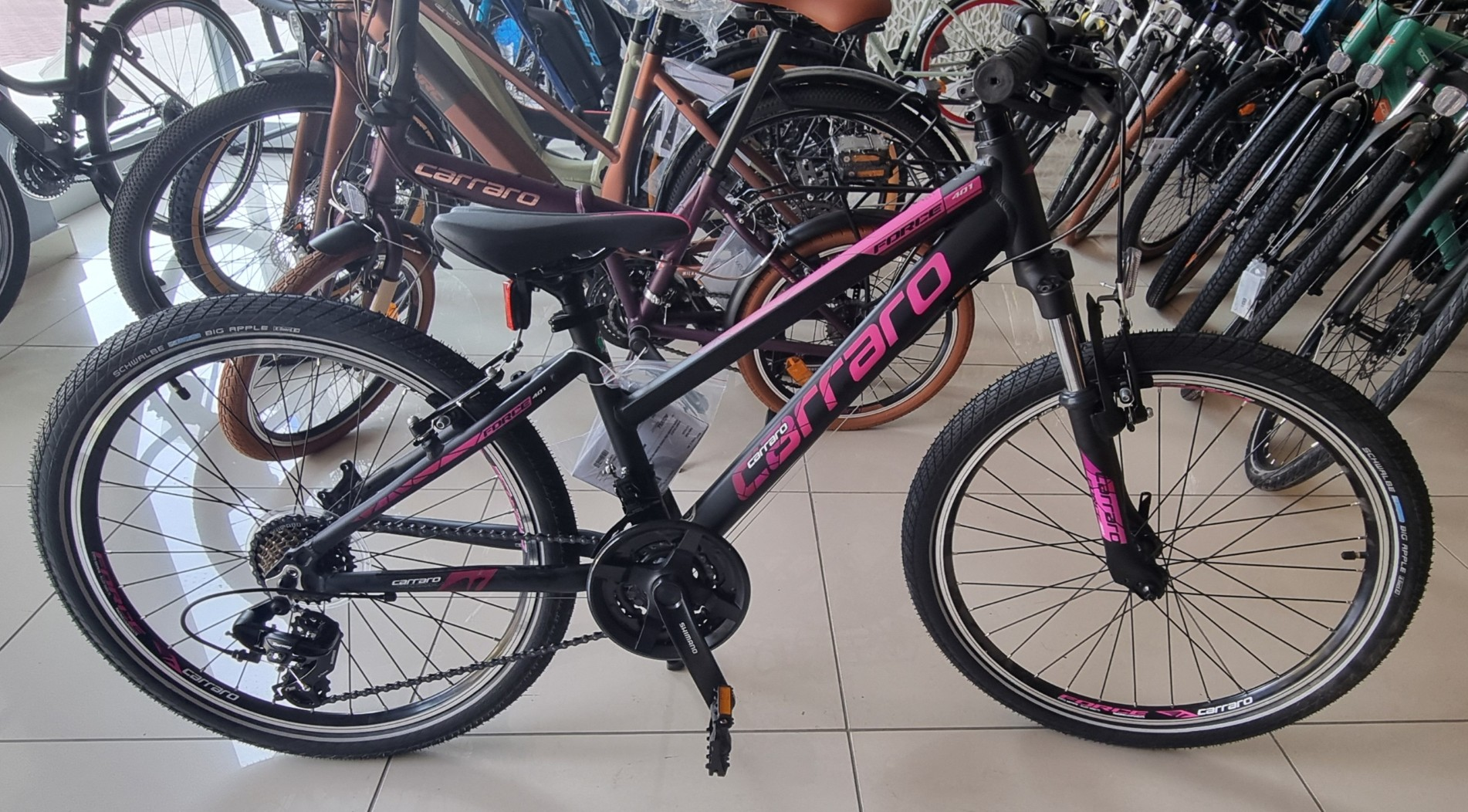 Carraro Force 401 Dağ Bisikleti 24 Jant -Mat Siyah-Fuşya