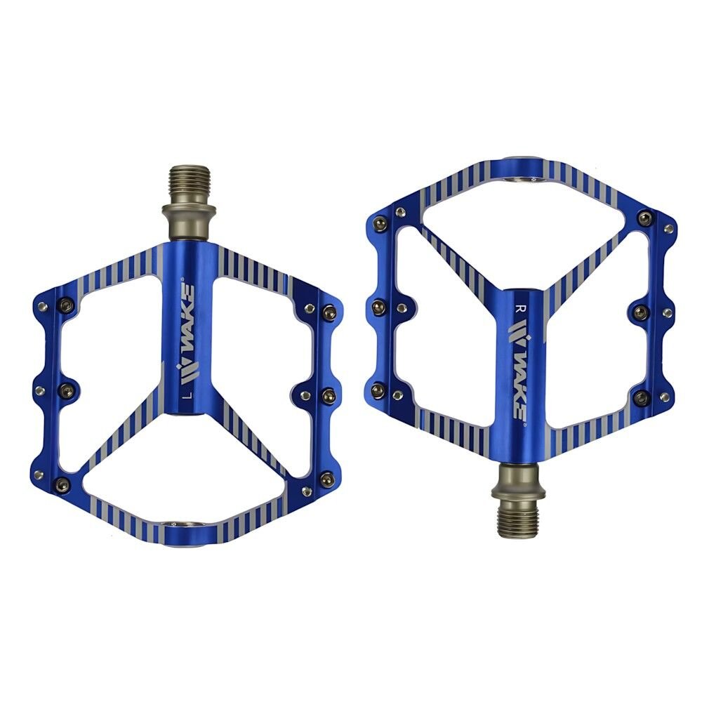 Wake CNC Alüminyum Rulmanlı Süper Hafif Platform Pedal - Mavi | 255gr