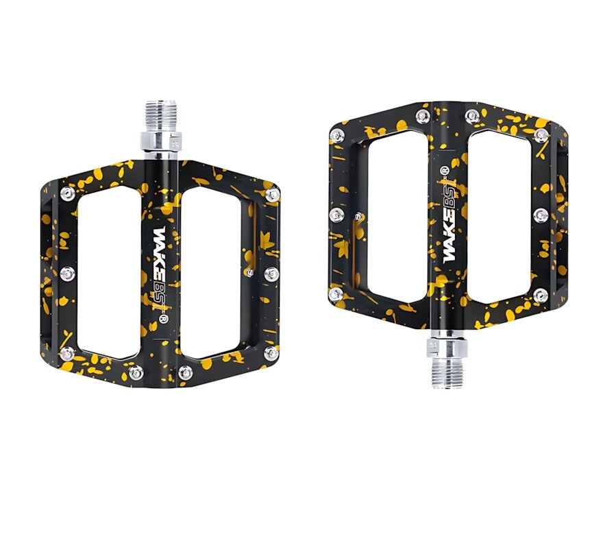 Wake Alüminyum Rulmanlı Platform Pedal - Kamuflaj Siyah / Gold