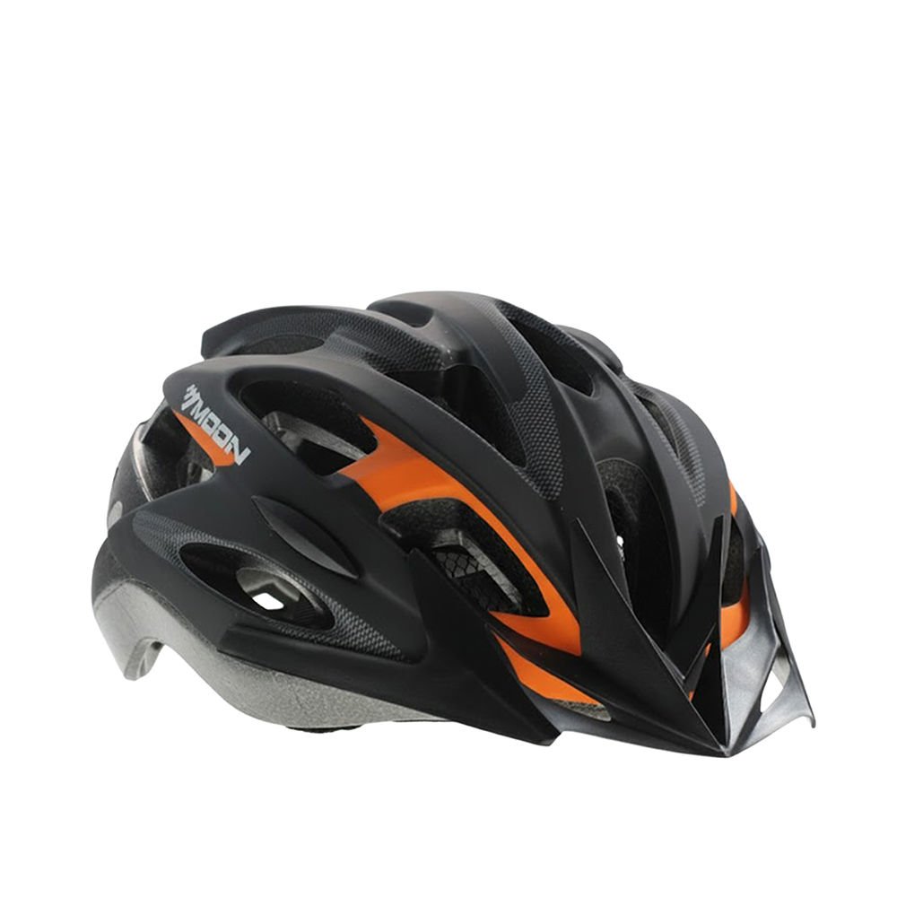 Moon MV-88 Işıklı Bisiklet Kaskı - Siyah/Turuncu (L Beden)