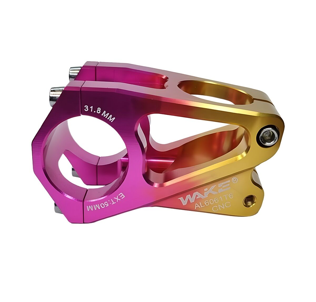 Wake CNC Alüminyum Gidon Boğazı - 31.8mm / 50mm | Pembe - Altın