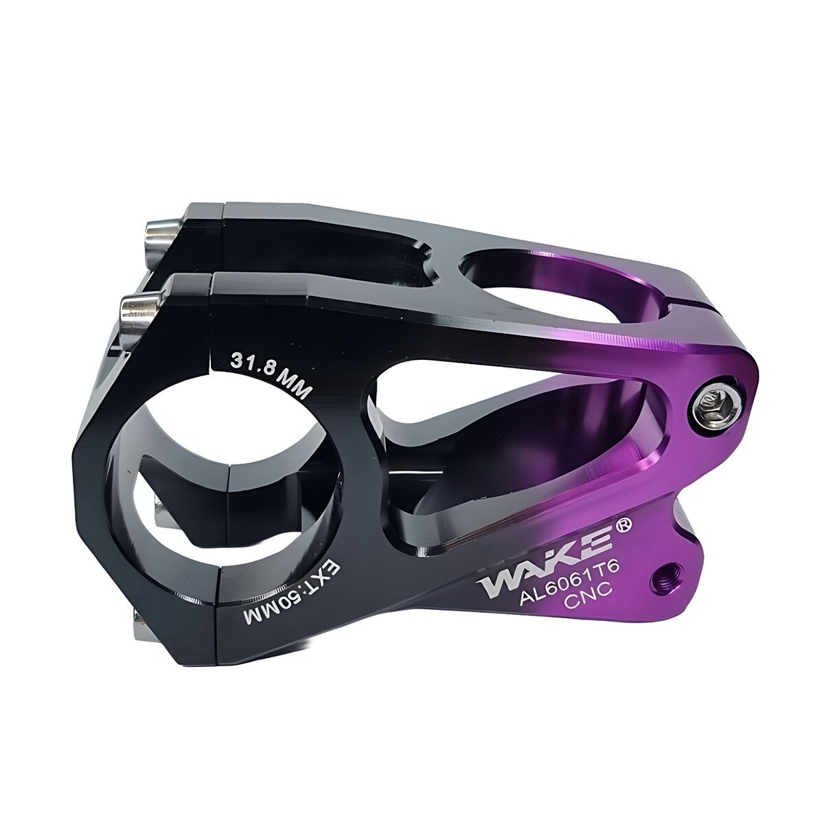 Wake CNC Alüminyum Gidon Boğazı - 31.8mm / 50mm | Siyah - Mor