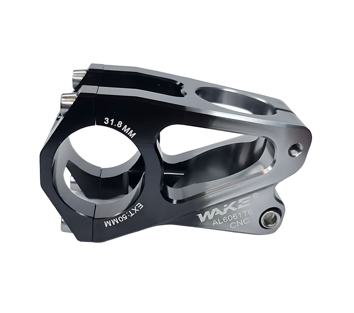 Wake CNC Alüminyum Gidon Boğazı - 31.8mm / 50mm | Siyah - Titanyum