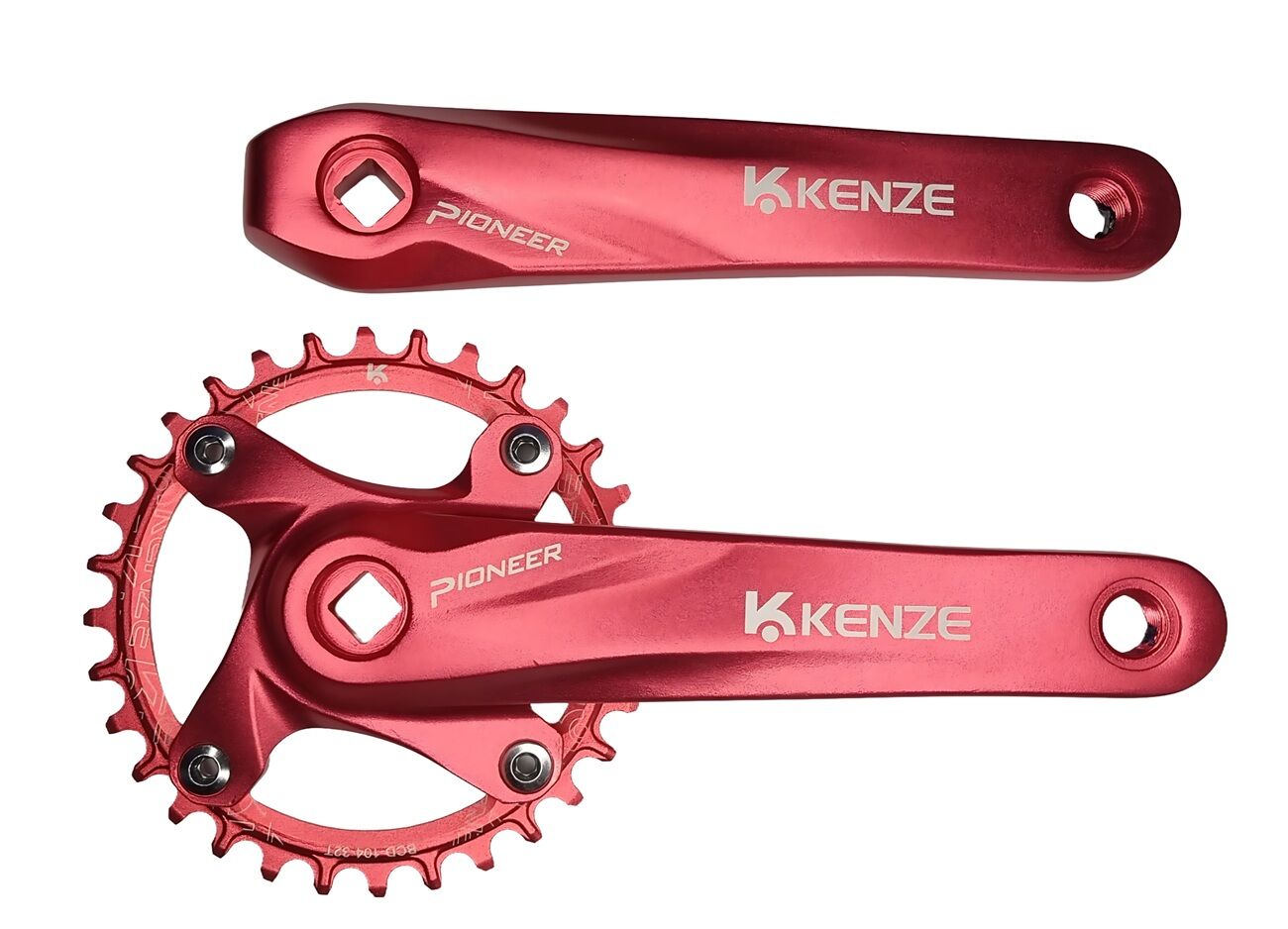 Kenze MTB Aynakol Seti - 32T / 170mm | Kırmızı