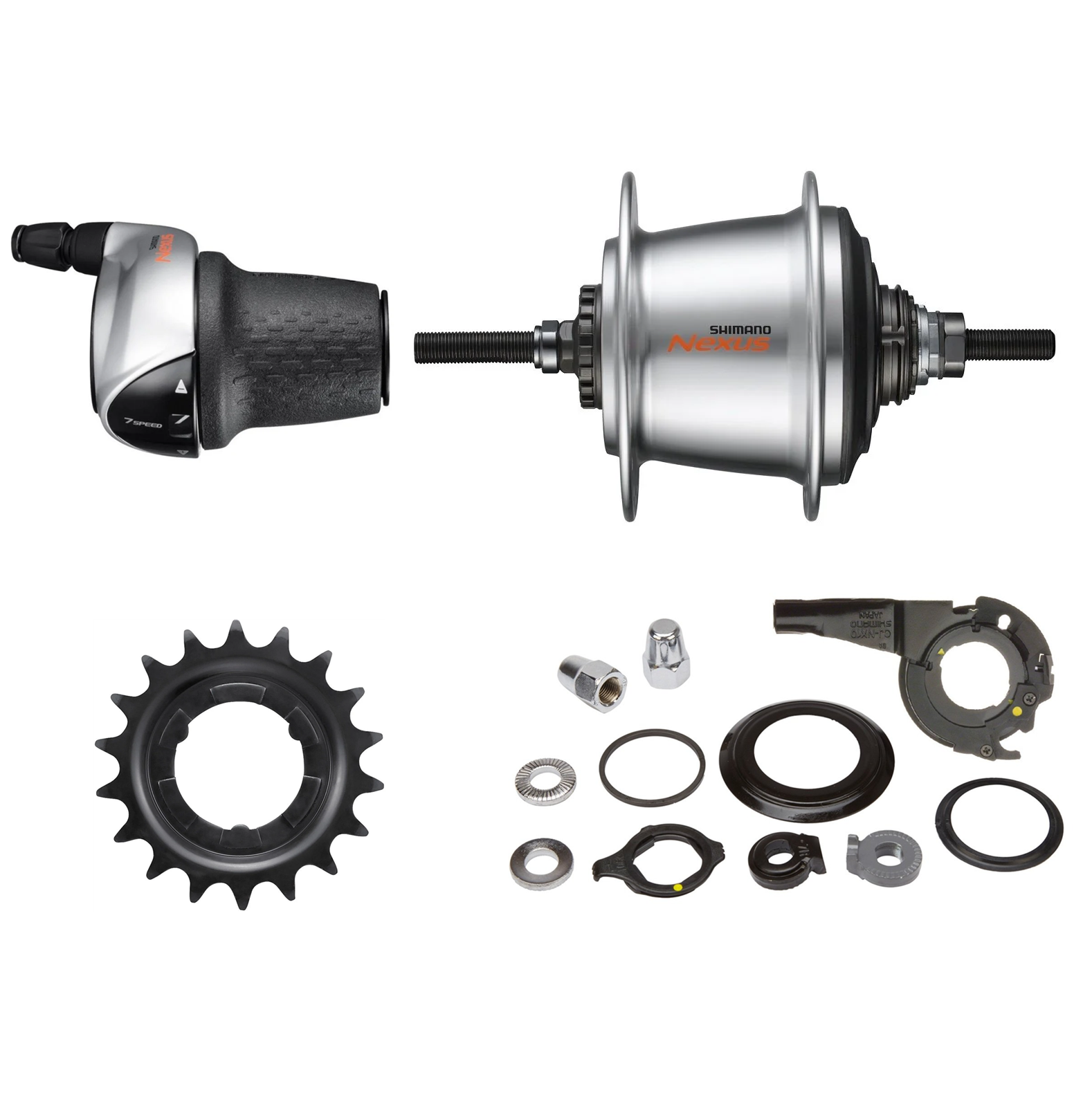 Shimano Nexus SG-C3001-7R Göbekten Vites Seti - 7 Vites | 36 Delik (Gümüş)