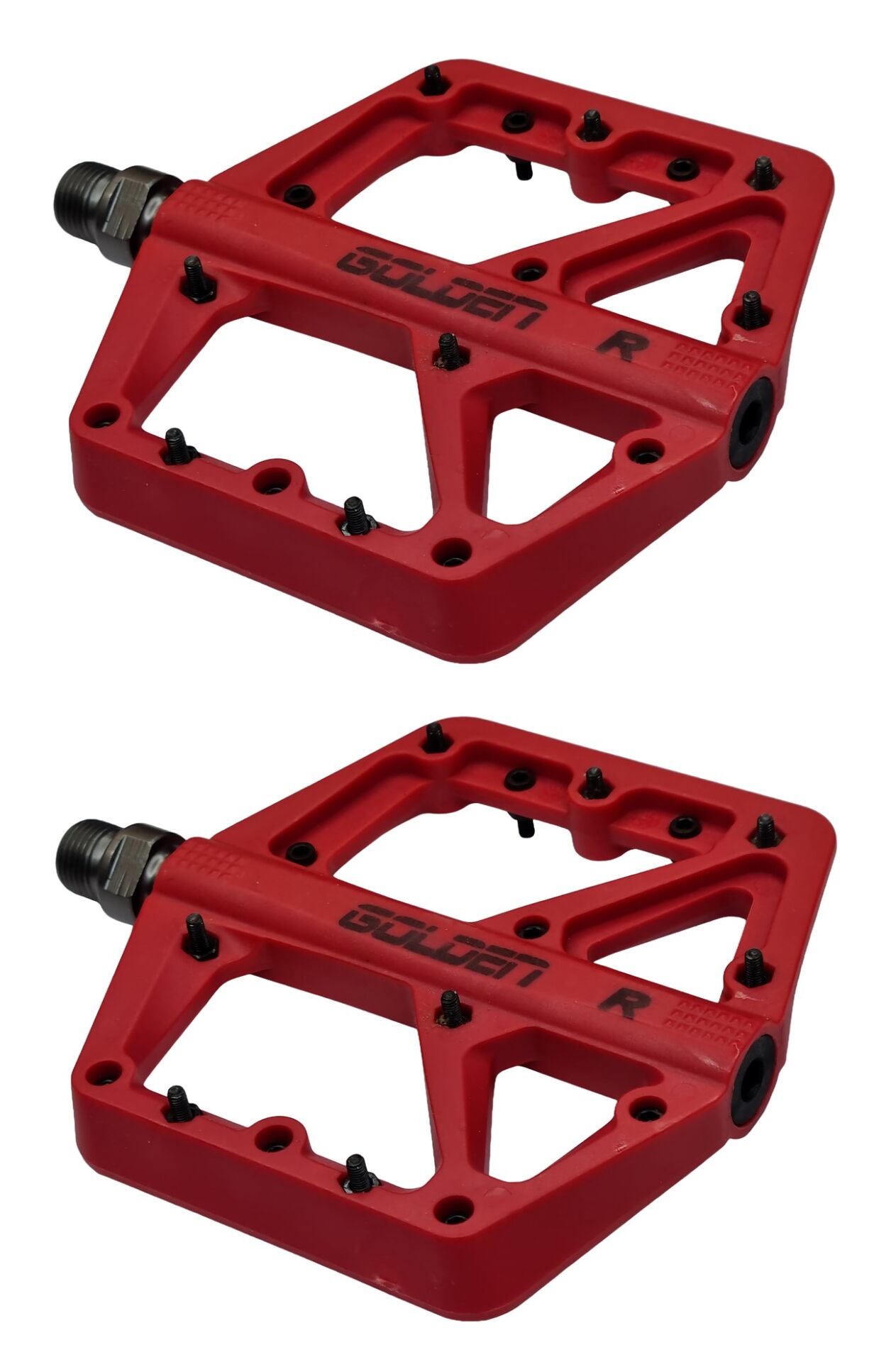 Golden 874 Rulmanlı Platform Pedal - Kırmızı (Çivili Set)