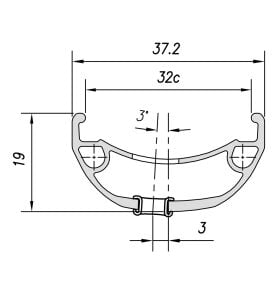 Mach1 Trucky 32 Jant Çemberi 27.5 İnç 32 Delik Yüzüklü Siyah