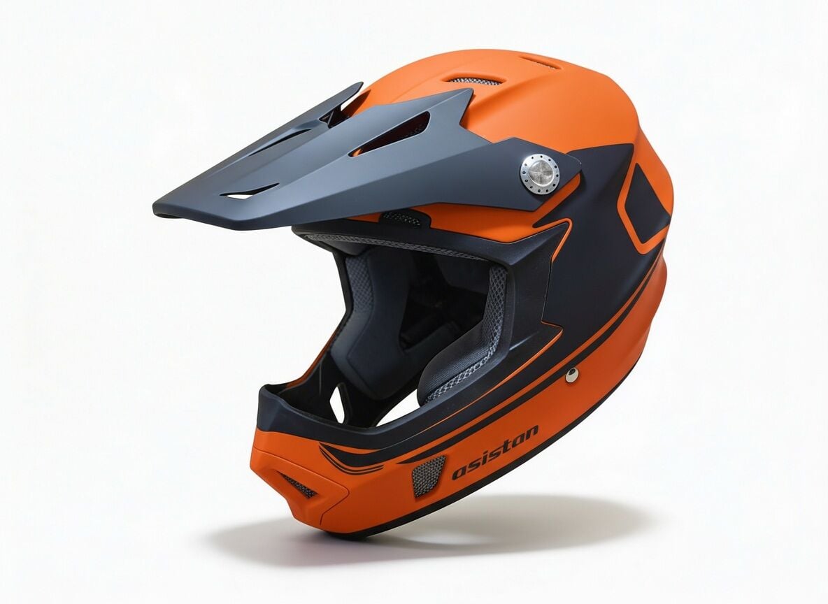Asistan KS-05 Full Face Bisiklet Kaskı Turuncu - XS Beden
