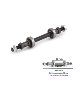 Arka Göbek Mil Rulmanlı Somunlu 69x185mm