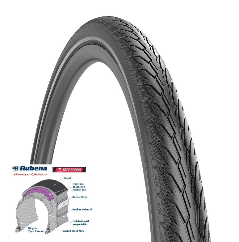 Rubena 24X1.90 Zırhlı Dış Lastik Stop Thorn 3mm Flash