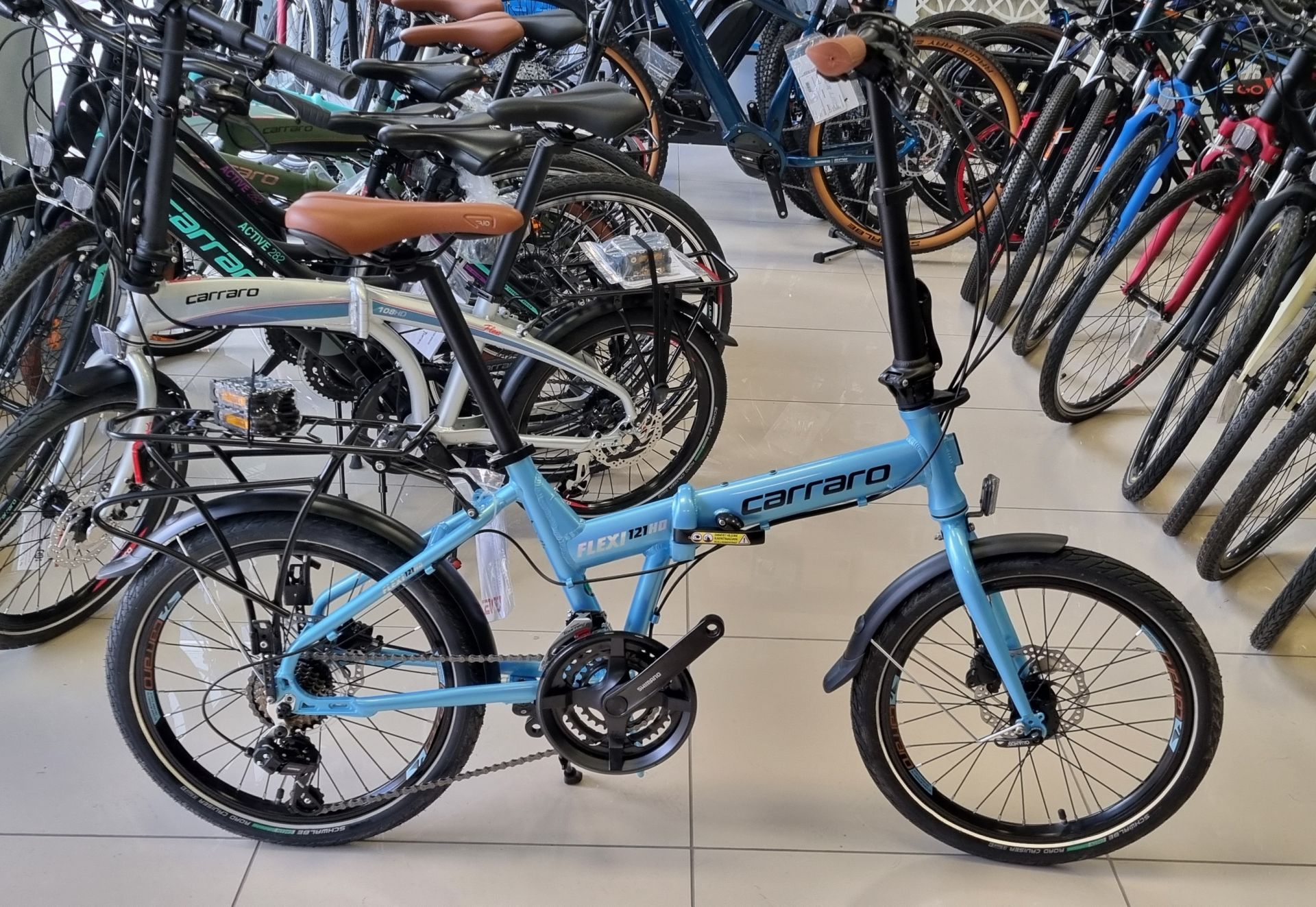 Carraro Flexi 121 HD Katlanır Bisiklet Hidrolik Disk Fren Mavi